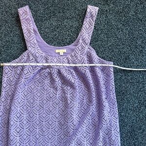 Shoshanna coverup crochet lavender cute dress large NWOT Purple Sleeveless Lace